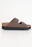 BIRKENSTOCK Sandali Arizona Platform Flex Marrone Donna Con Fibbie Metalliche Dorate 1027417 . BIRKENSTOCK 
