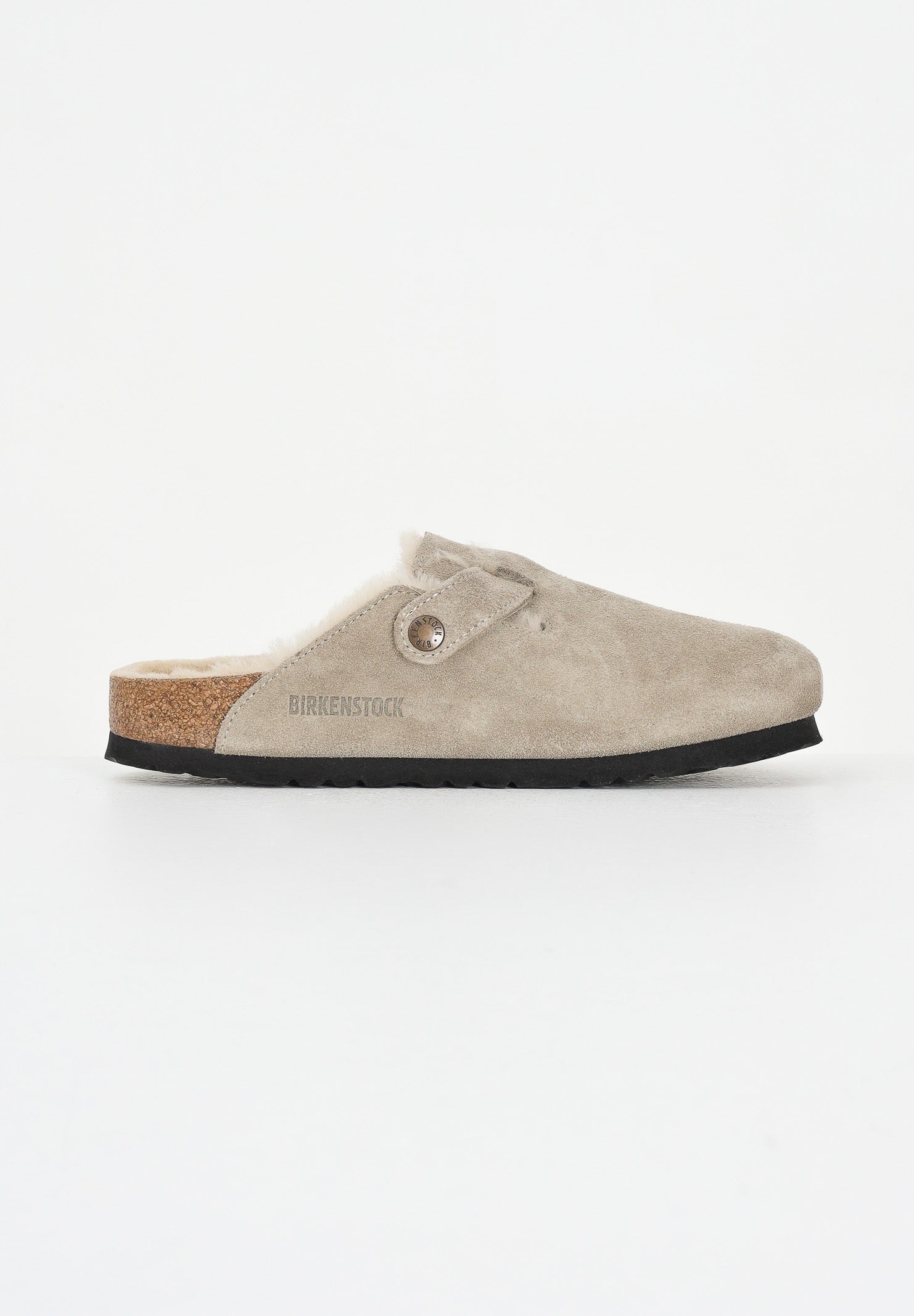 BIRKENSTOCK Ciabatte Boston con pelliccia beige per uomo e donna 1028299 . BIRKENSTOCK 