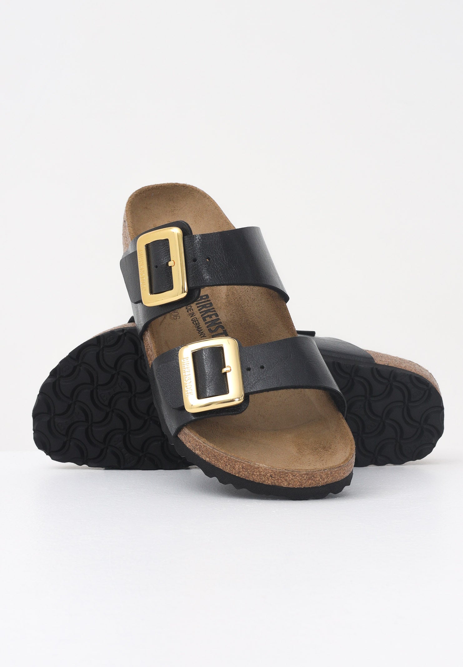 BIRKENSTOCK Ciabatte Sydney Cushion Buckle nere da donna 1029457 . BIRKENSTOCK 