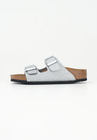 BIRKENSTOCK Ciabatte Arizona argento da bambina con glitter 1029468 . BIRKENSTOCK 