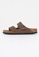BIRKENSTOCK Ciabatte Arizona in pelle scamosciata marrone per uomo e donna 1030865 . BIRKENSTOCK 