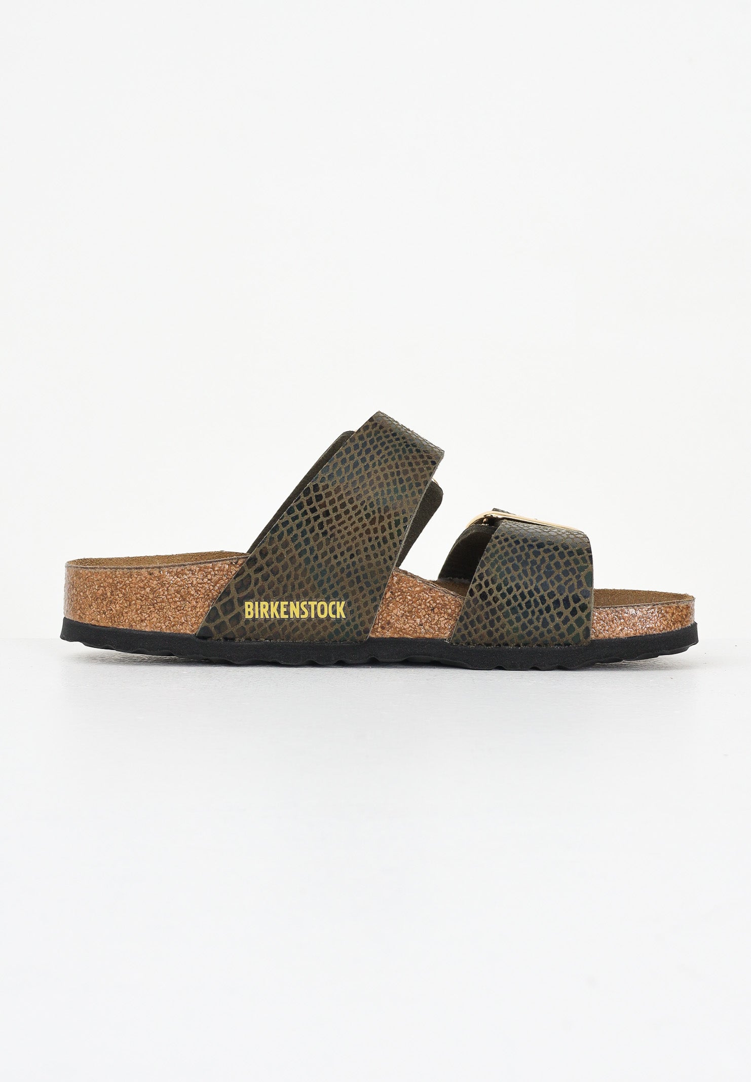 BIRKENSTOCK Ciabatte Sydney Cushion Buckle verde da donna 1030888 . BIRKENSTOCK 