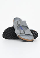 BIRKENSTOCK Ciabatte Arizona Suede grigio ardesia da uomo 1030912 . BIRKENSTOCK 