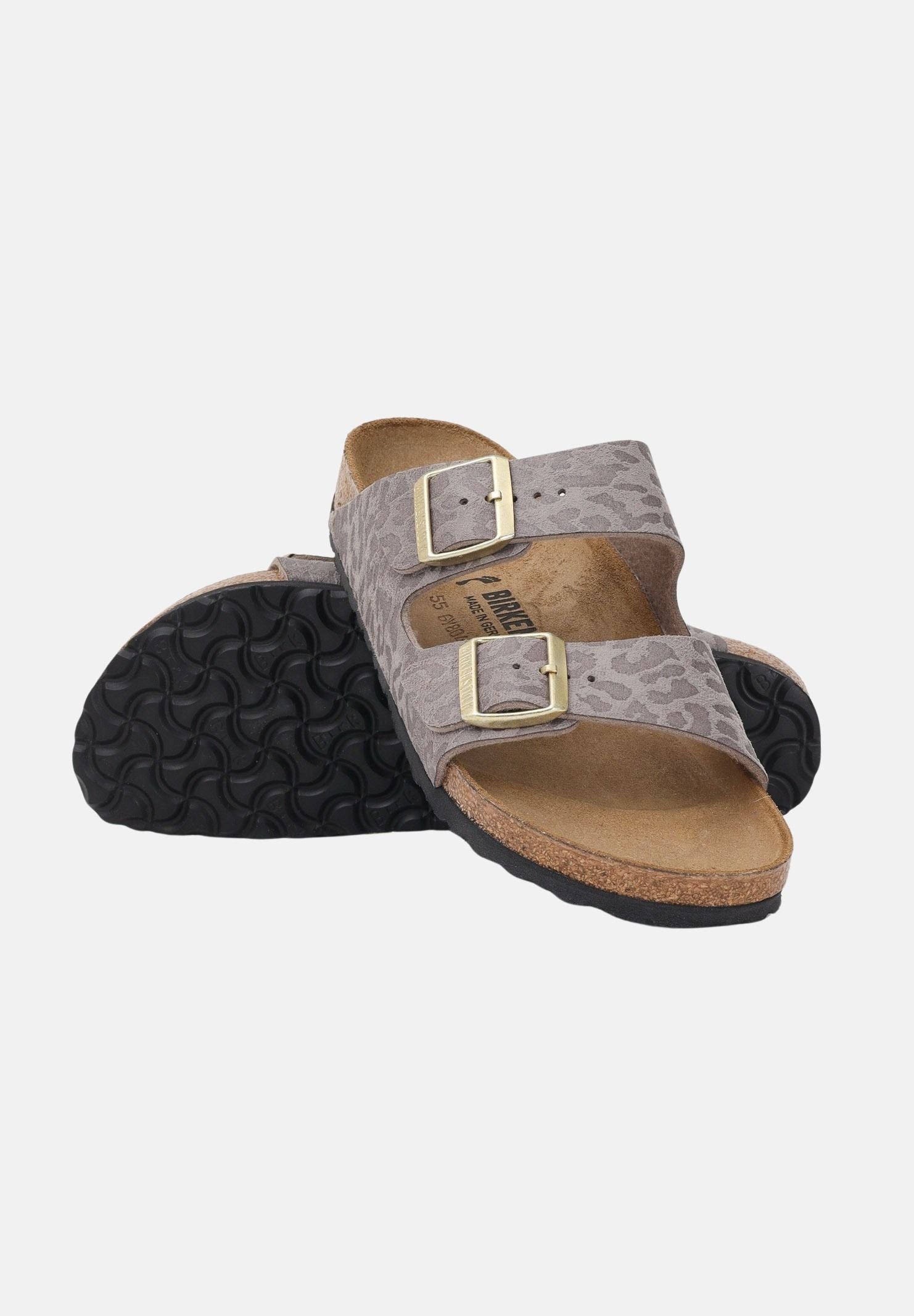 BIRKENSTOCK Ciabatte Arizona grigie da donna con stampa leo 1031941 . BIRKENSTOCK 