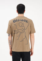 BLAUER T-shirt a manica corta marrone da uomo con stampa grafica 26SBLUH02069-007439 340 BLAUER 