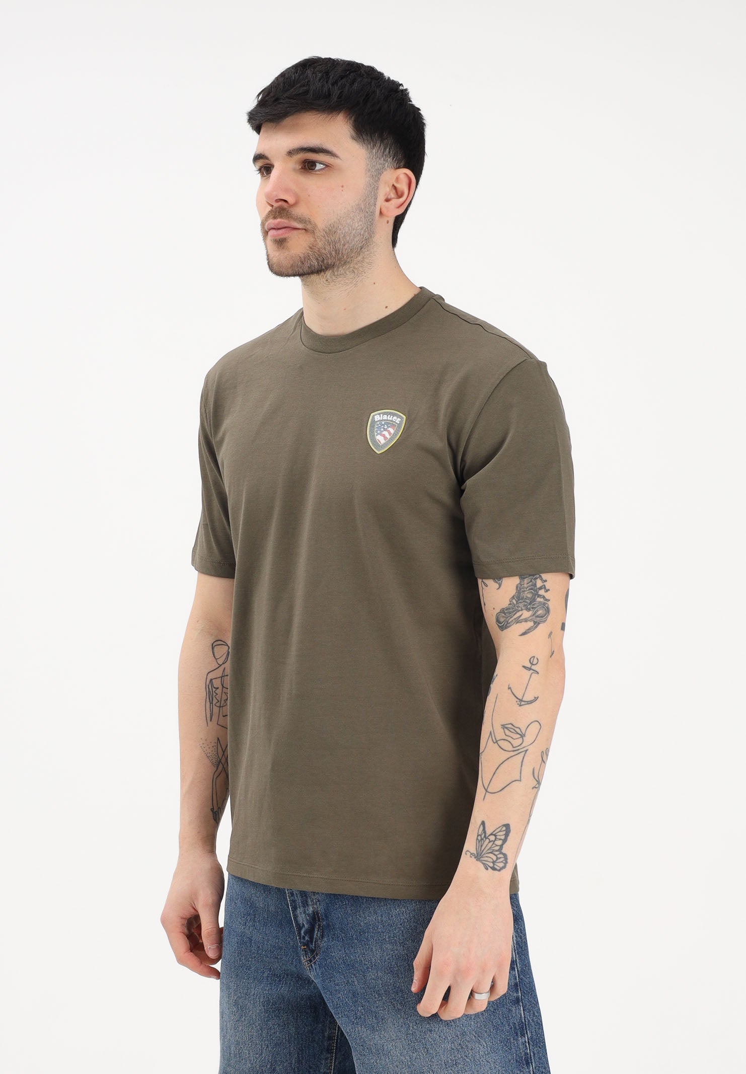 BLAUER T-shirt a manica corta FAXON verde militare da uomo 26SBLUH02284-007480 60H BLAUER 