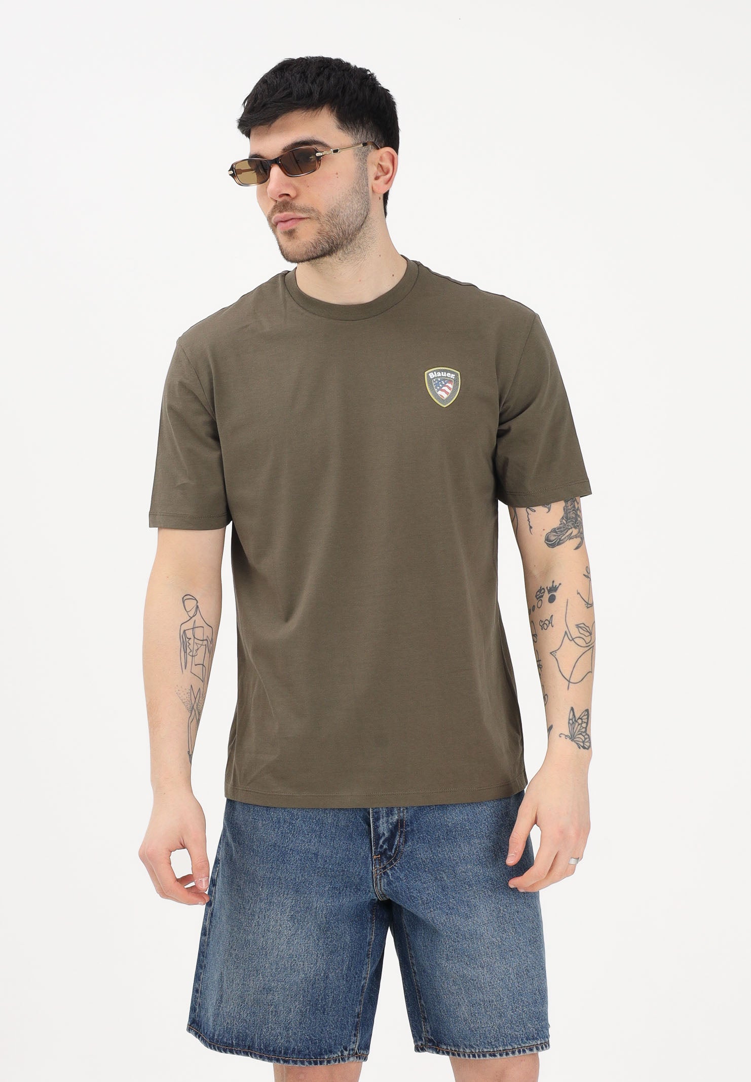 BLAUER T-shirt a manica corta FAXON verde militare da uomo 26SBLUH02284-007480 60H BLAUER 