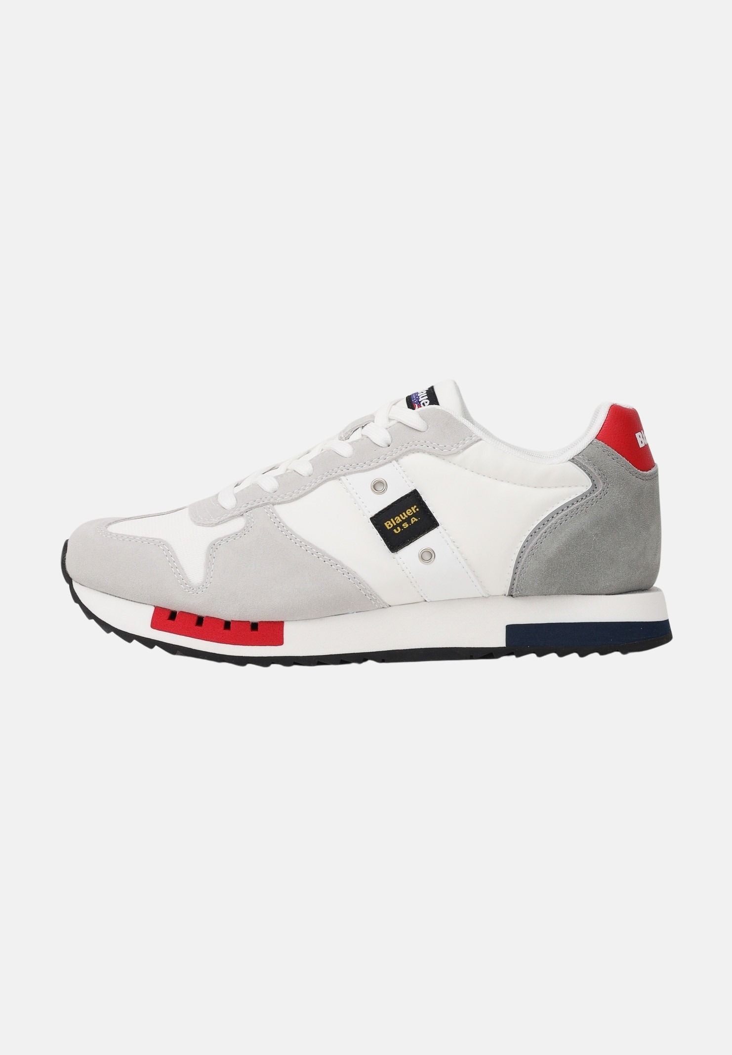 BLAUER Sneakers bianche e grigie da uomo con logo S6QUEENS01-MES WR BLAUER 