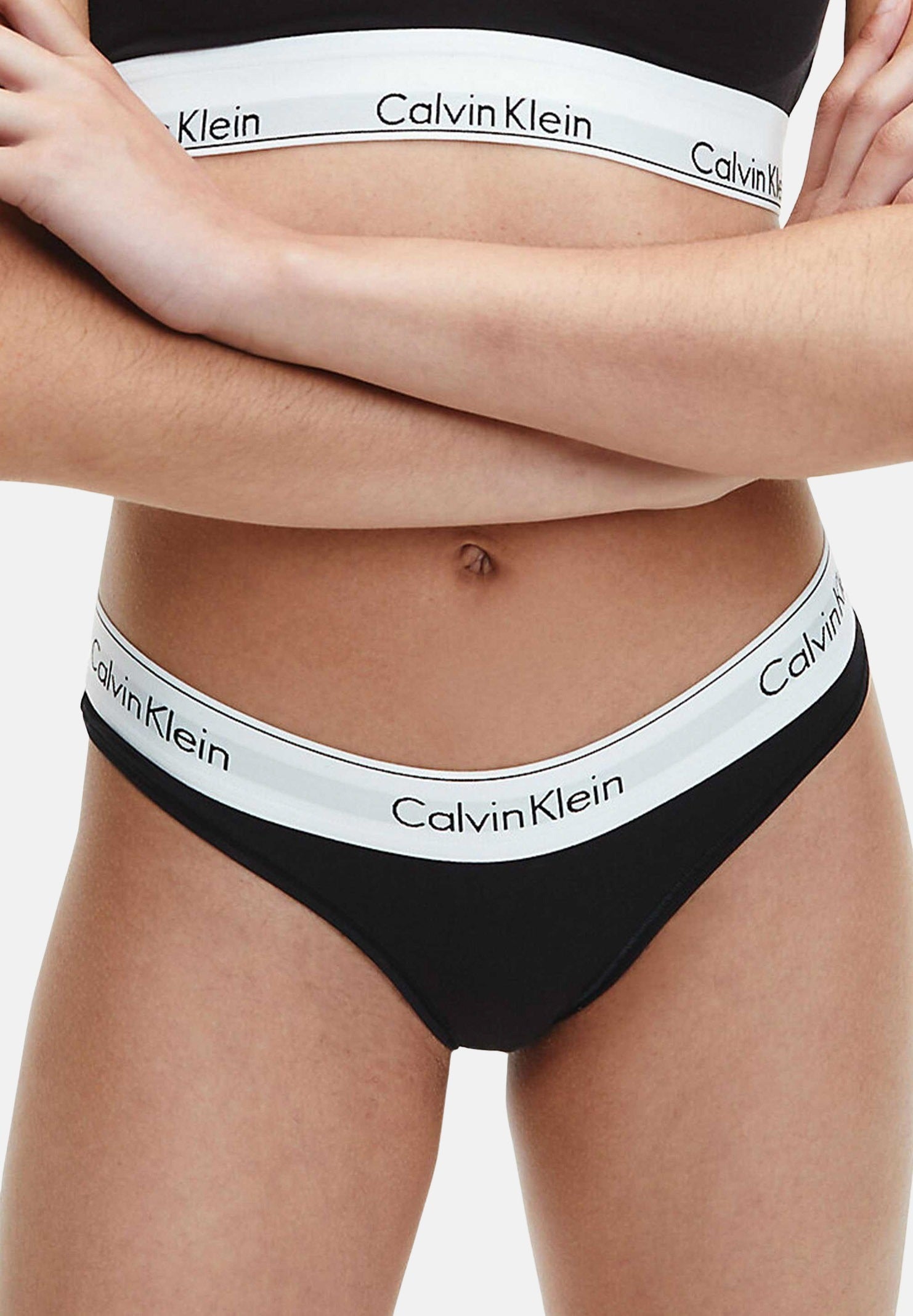 CALVIN KLEIN Slip nero da donna con elastico logato 000QF5981E UB1 CALVIN KLEIN 