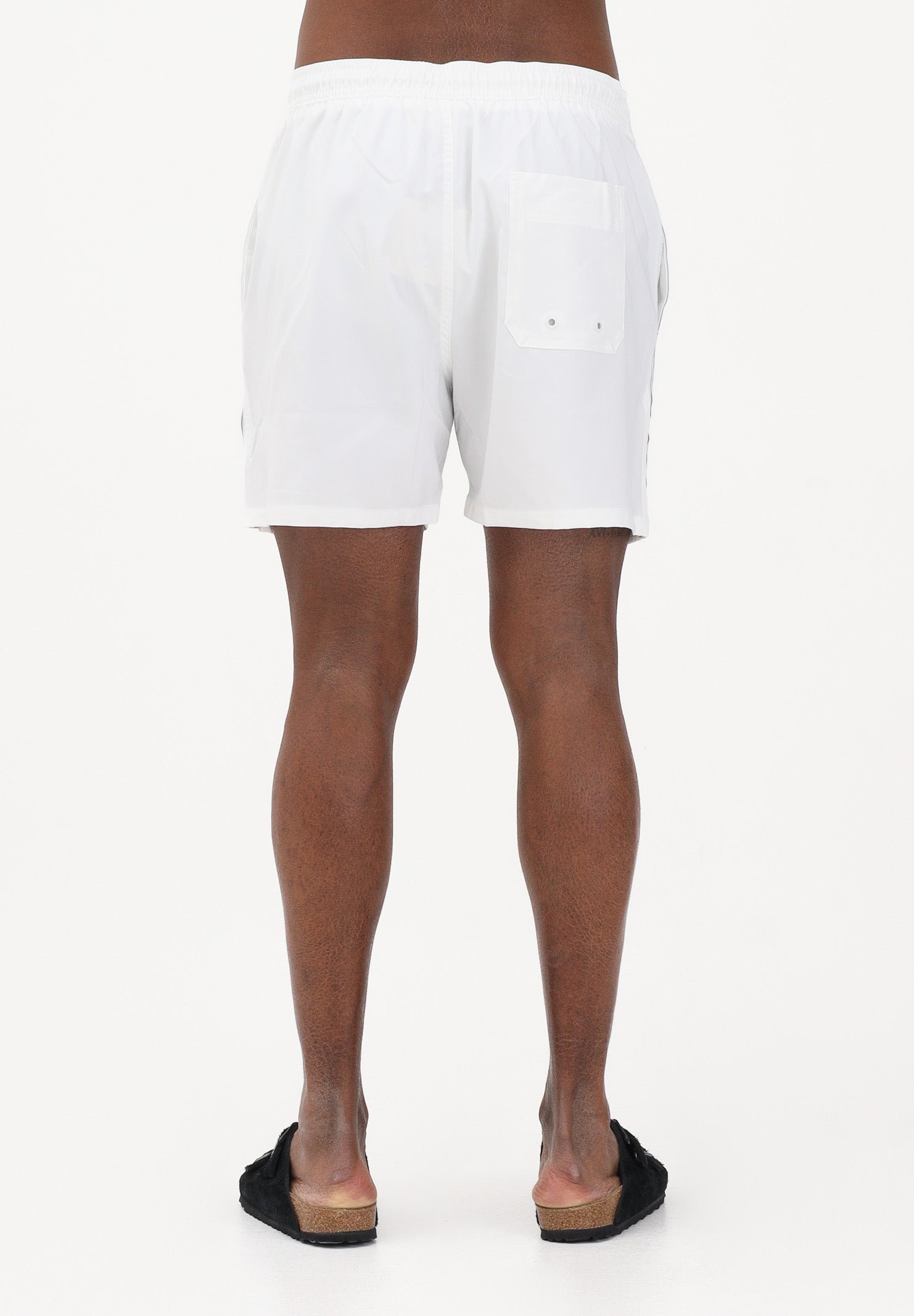 CALVIN KLEIN Shorts mare bianco da uomo arricchito da banda laterale con logo LV00N61002 100 CALVIN KLEIN 