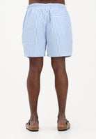 CALVIN KLEIN Shorts mare bianco e azzurro da uomo con motivo a righe e logo LV00N61045 SNE CALVIN KLEIN 