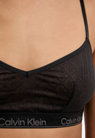 CALVIN KLEIN Bralette nera da donna semi-trasparente con logo LV00QF8871 UB1 CALVIN KLEIN 