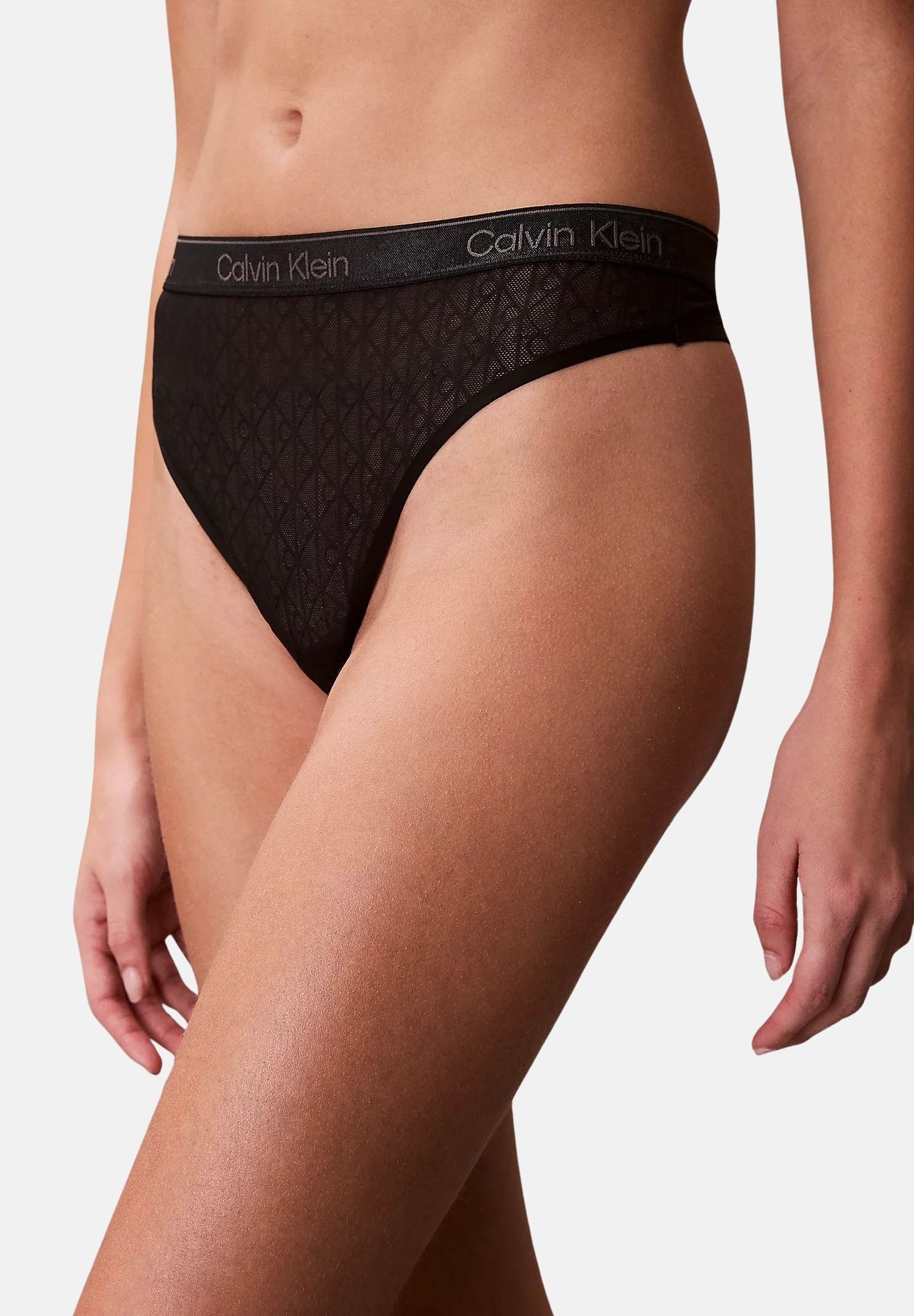 CALVIN KLEIN Slip nero da donna con motivo monogram LV00QF8873 UB1 CALVIN KLEIN 