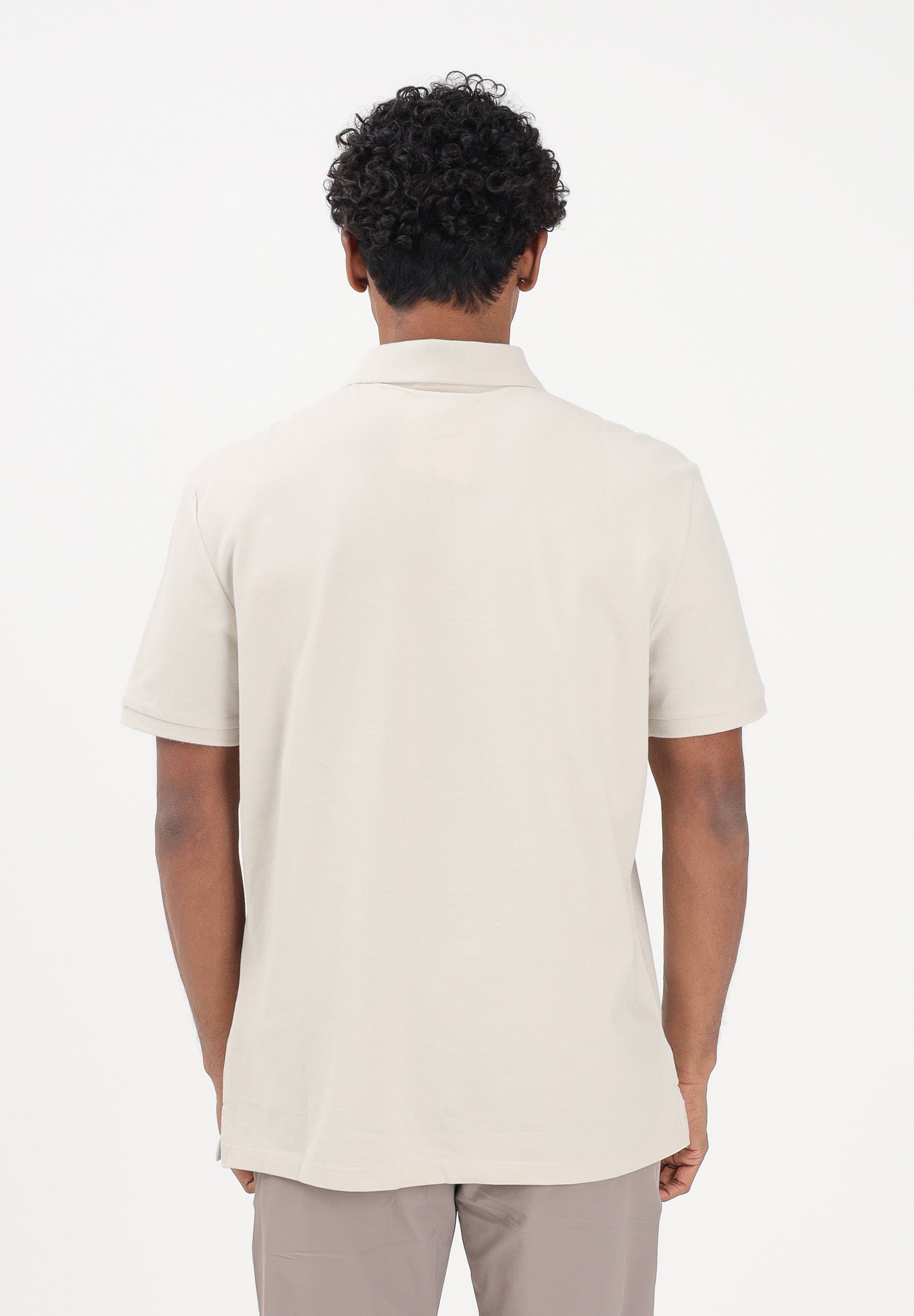 CALVIN KLEIN JEANS Polo a manica corta beige da uomo con logo LV040EM269 2JX CALVIN KLEIN JEANS 