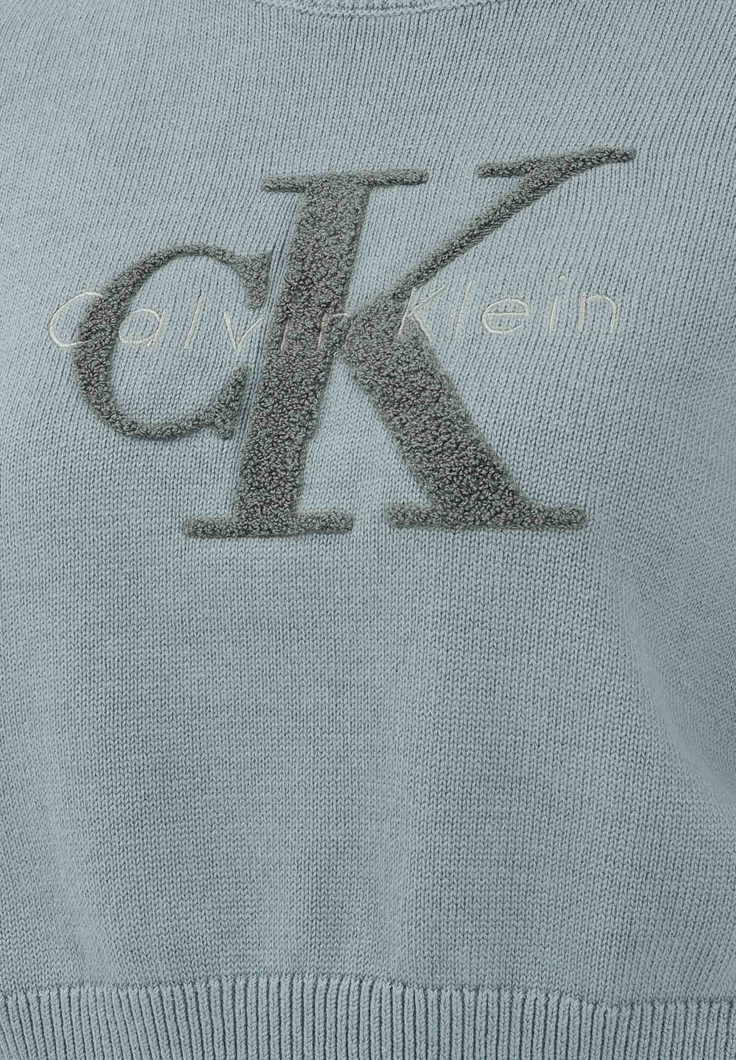 CALVIN KLEIN JEANS Maglia a manica corta verde salvia da donna con logo LV044E306GPNO . CALVIN KLEIN JEANS 