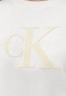 CALVIN KLEIN JEANS Maglia a manica corta panna da donna con logo LV044E306GYBH . CALVIN KLEIN JEANS 