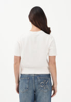 CALVIN KLEIN JEANS Maglia a manica corta panna da donna con logo LV044E306GYBH . CALVIN KLEIN JEANS 