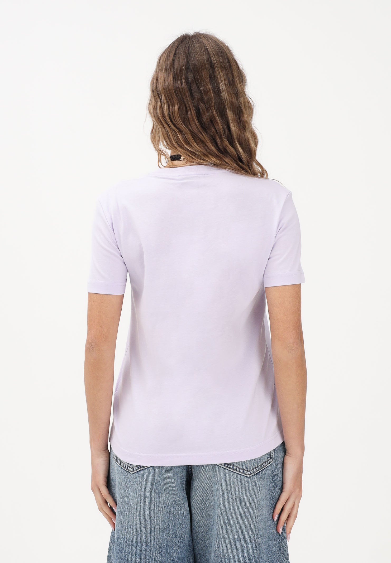 CALVIN KLEIN JEANS T-shirt a manica corta lilla da donna con logo LV047B224G 3OQ CALVIN KLEIN JEANS 