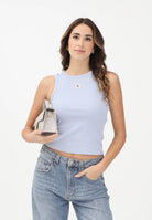 CALVIN KLEIN JEANS Canotta celeste da donna con logo LV047C201GTKF . CALVIN KLEIN JEANS 