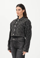 CALVIN KLEIN JEANS Giubbotto in denim nero da donna con motivo logo LV047E621GYCL . CALVIN KLEIN JEANS 