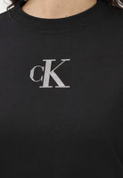 CALVIN KLEIN JEANS Felpa girocollo nera da donna con logo LV047E828GUB1 . CALVIN KLEIN JEANS 