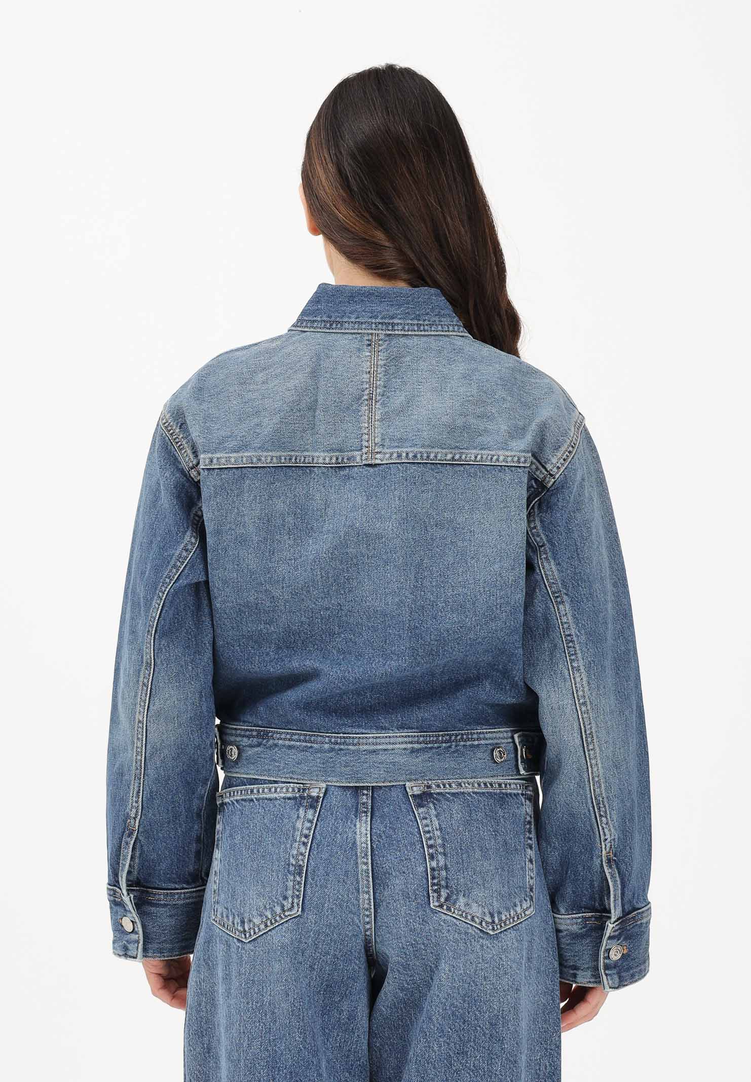 CALVIN KLEIN JEANS Giubbotto in denim medio da donna con logo LV047E906G3NL . CALVIN KLEIN JEANS 
