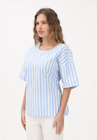 CALVIN KLEIN JEANS Blusa bianca e azzurra da donna con motivo a righe LV047F113G C32 CALVIN KLEIN JEANS 