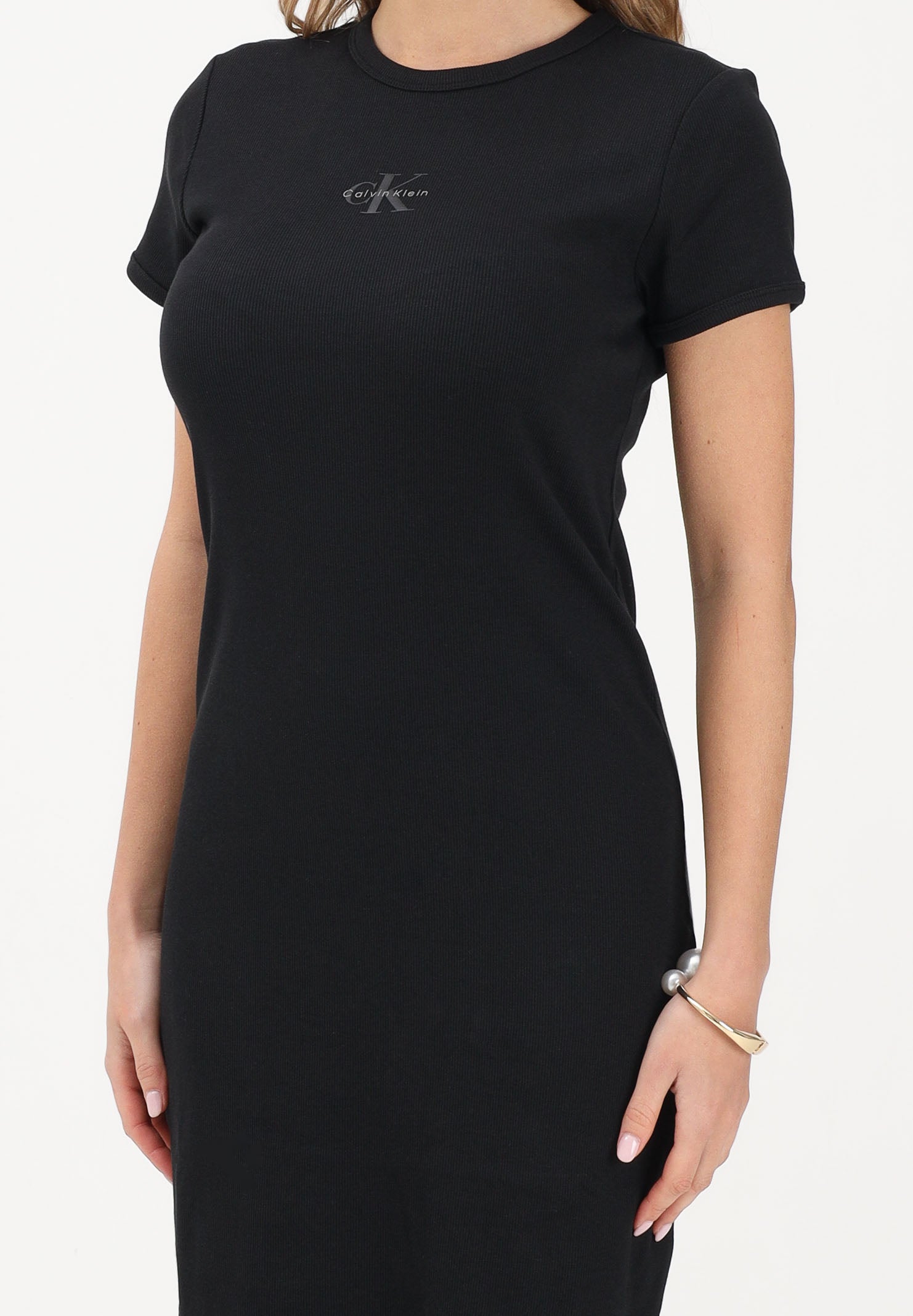 CALVIN KLEIN JEANS Abito corto nero da donna con logo LV047F241G UB1 CALVIN KLEIN JEANS 