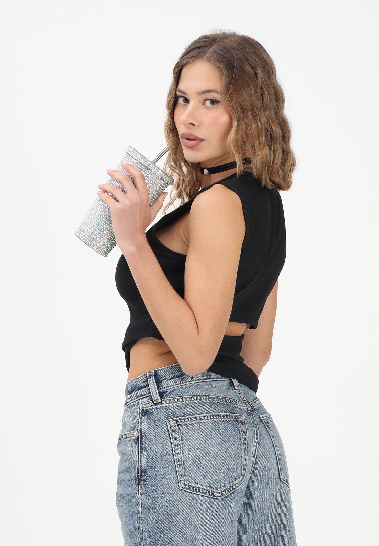 CALVIN KLEIN JEANS Canotta nera da donna con cut-out sulla schiena LV047F246G UB1 CALVIN KLEIN JEANS 