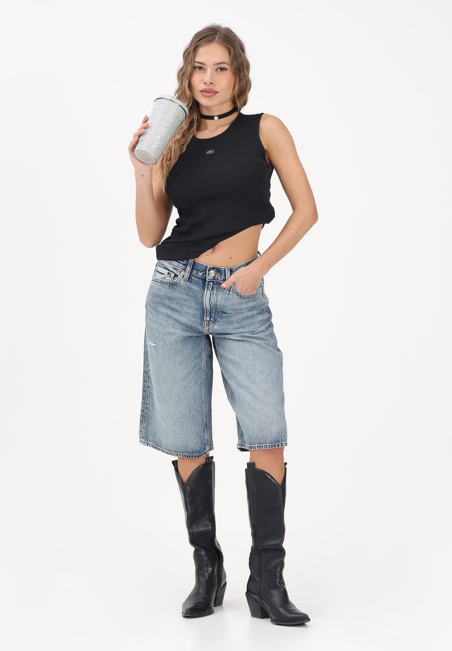 CALVIN KLEIN JEANS Canotta nera da donna con cut-out sulla schiena LV047F246G UB1 CALVIN KLEIN JEANS 