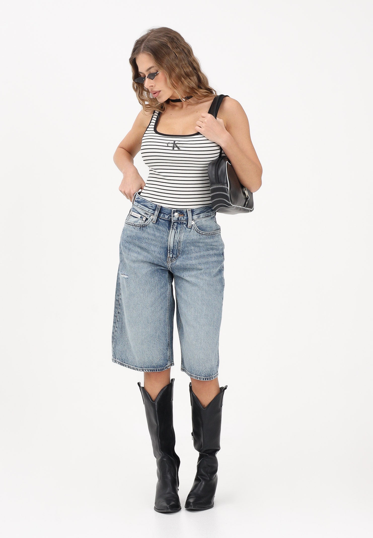 CALVIN KLEIN JEANS Bermuda in denim medio da donna LV047F771G SLN CALVIN KLEIN JEANS 