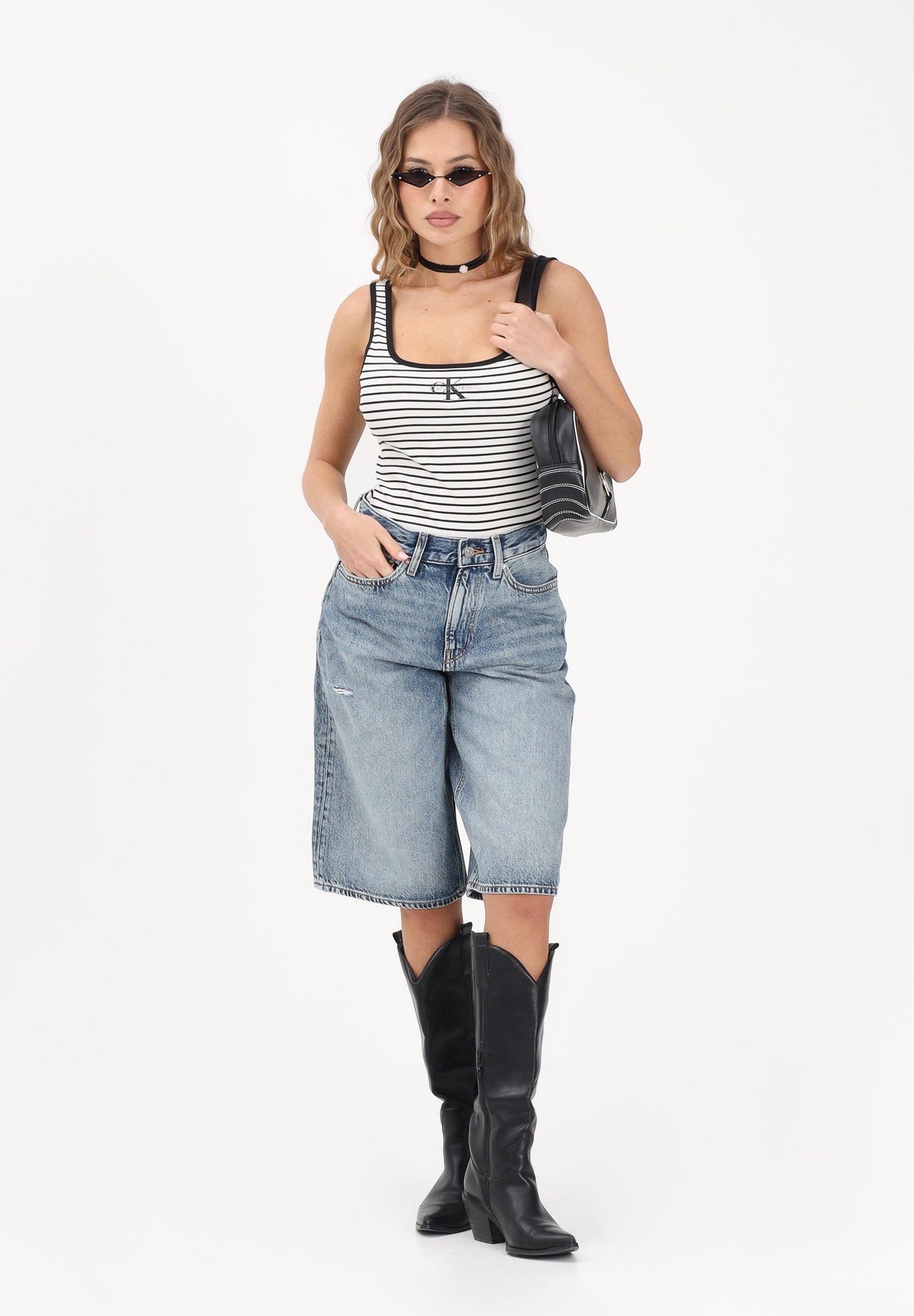 CALVIN KLEIN JEANS Bermuda in denim medio da donna LV047F771G SLN CALVIN KLEIN JEANS 