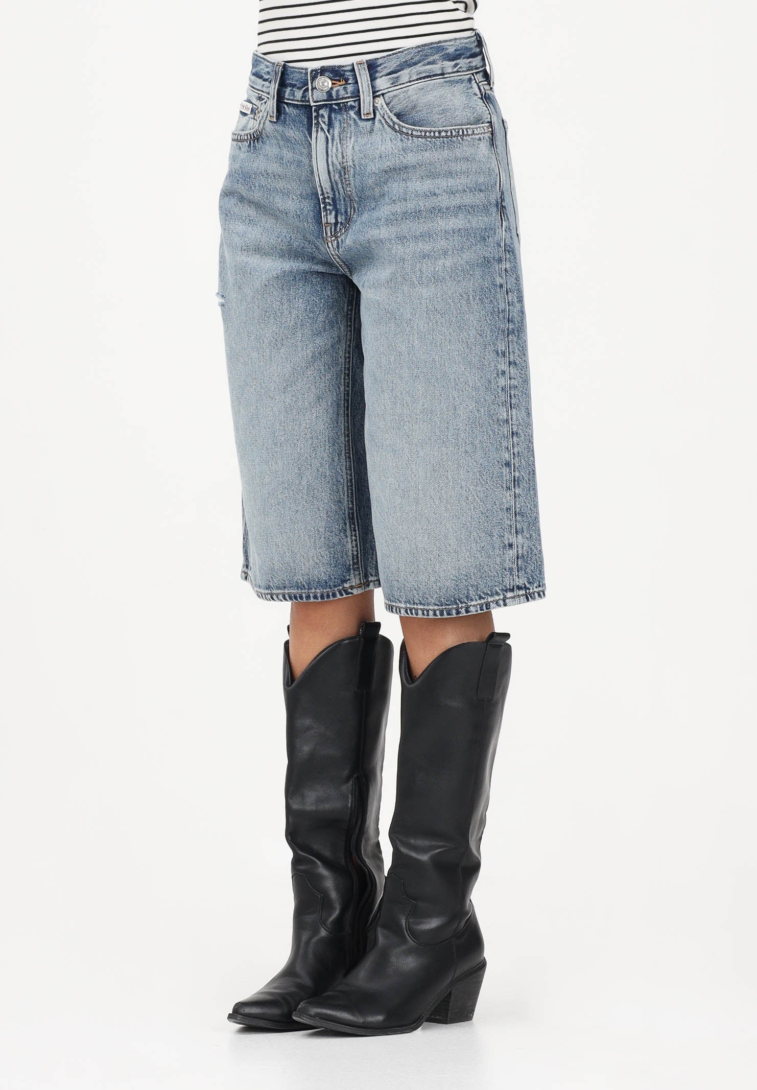 CALVIN KLEIN JEANS Bermuda in denim medio da donna LV047F771G SLN CALVIN KLEIN JEANS 