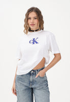 CALVIN KLEIN JEANS T-shirt a manica corta bianca da donna con logo LV047F800G YAF CALVIN KLEIN JEANS 