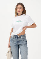 CALVIN KLEIN JEANS T-shirt a manica corta bianca da donna con ricamo logo LV047F810G YAF CALVIN KLEIN JEANS 