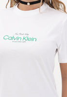 CALVIN KLEIN JEANS T-shirt a manica corta bianca da donna con ricamo logo LV047F810G YAF CALVIN KLEIN JEANS 