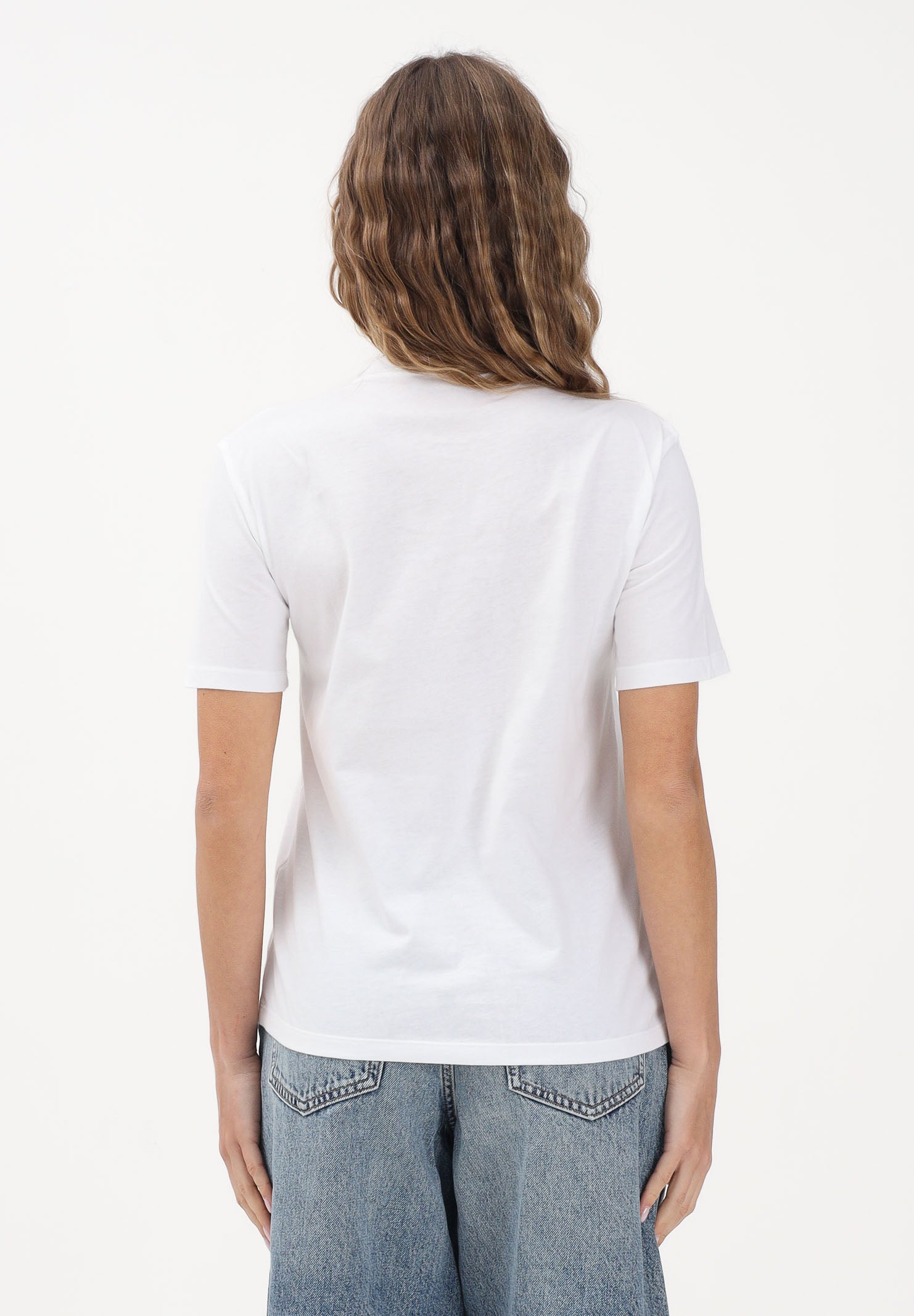 CALVIN KLEIN JEANS T-shirt a manica corta bianca da donna con ricamo logo LV047F810G YAF CALVIN KLEIN JEANS 