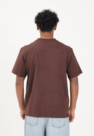 CALVIN KLEIN JEANS T-shirt a manica corta marrone cioccolato da uomo con stampa logo LV04RB862G2IN . CALVIN KLEIN JEANS 