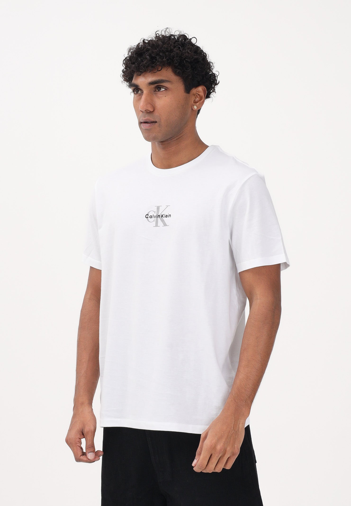 CALVIN KLEIN JEANS T-shirt a manica corta bianca da uomo con logo LV04RB866G YAF CALVIN KLEIN JEANS 