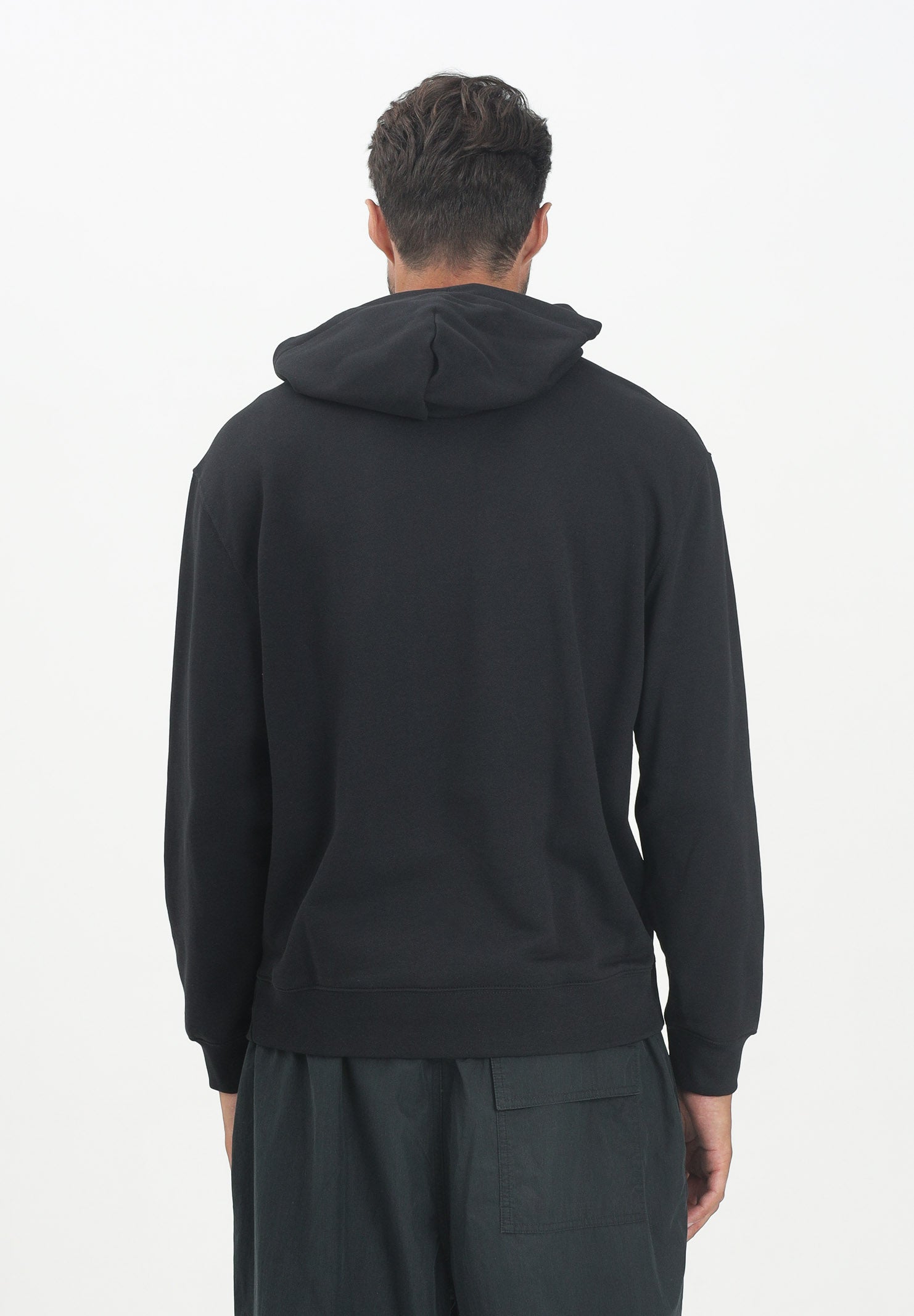 CALVIN KLEIN JEANS Felpa con cappuccio nera da uomo con stemma logo LV04RC274GUB1 . CALVIN KLEIN JEANS 