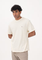 CALVIN KLEIN JEANS T-shirt a manica corta panna da uomo con patch logo LV04RD008G F7J CALVIN KLEIN JEANS 