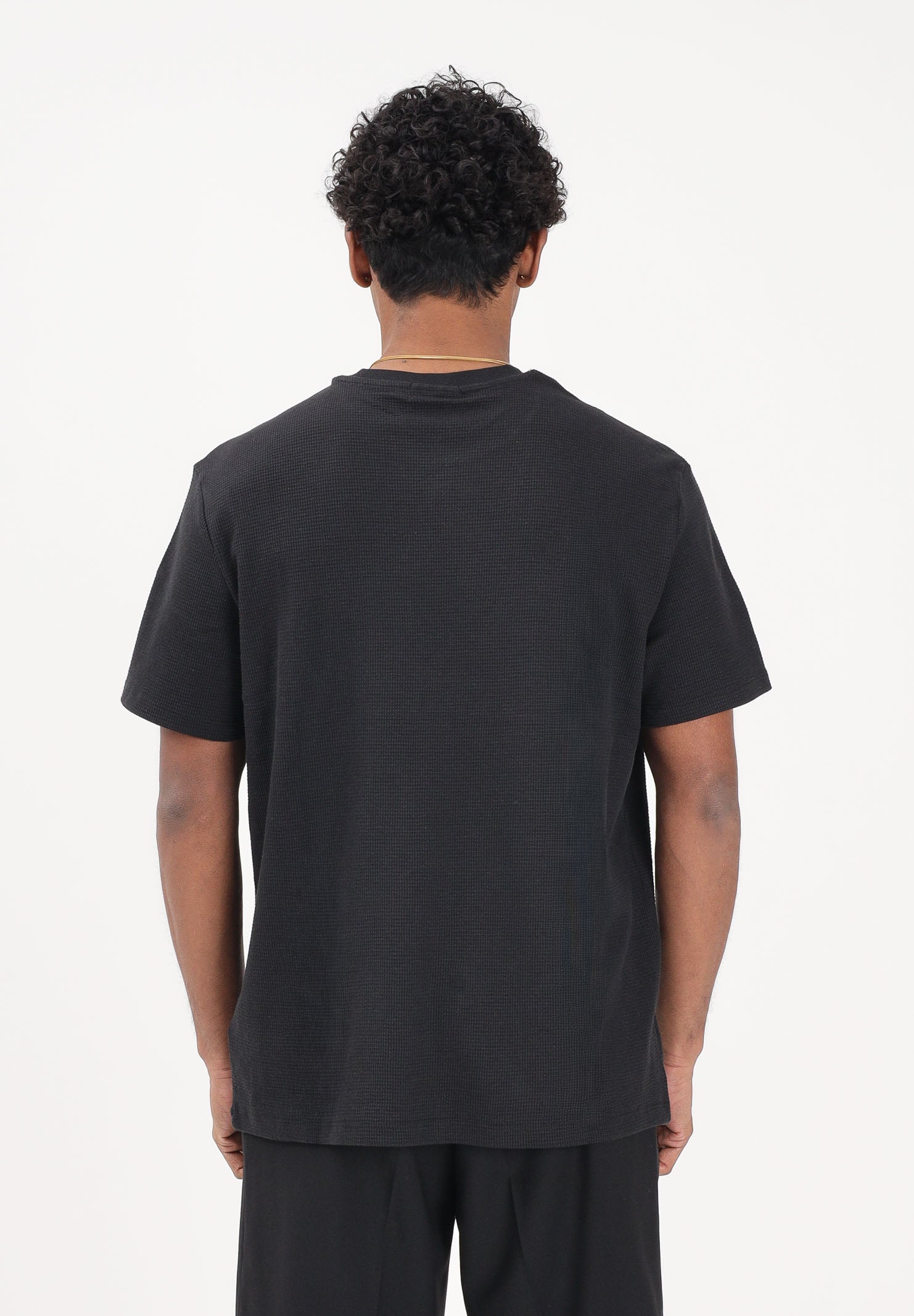 CALVIN KLEIN JEANS T-shirt a manica corta nera da uomo con patch logo LV04RD008G UB1 CALVIN KLEIN JEANS 