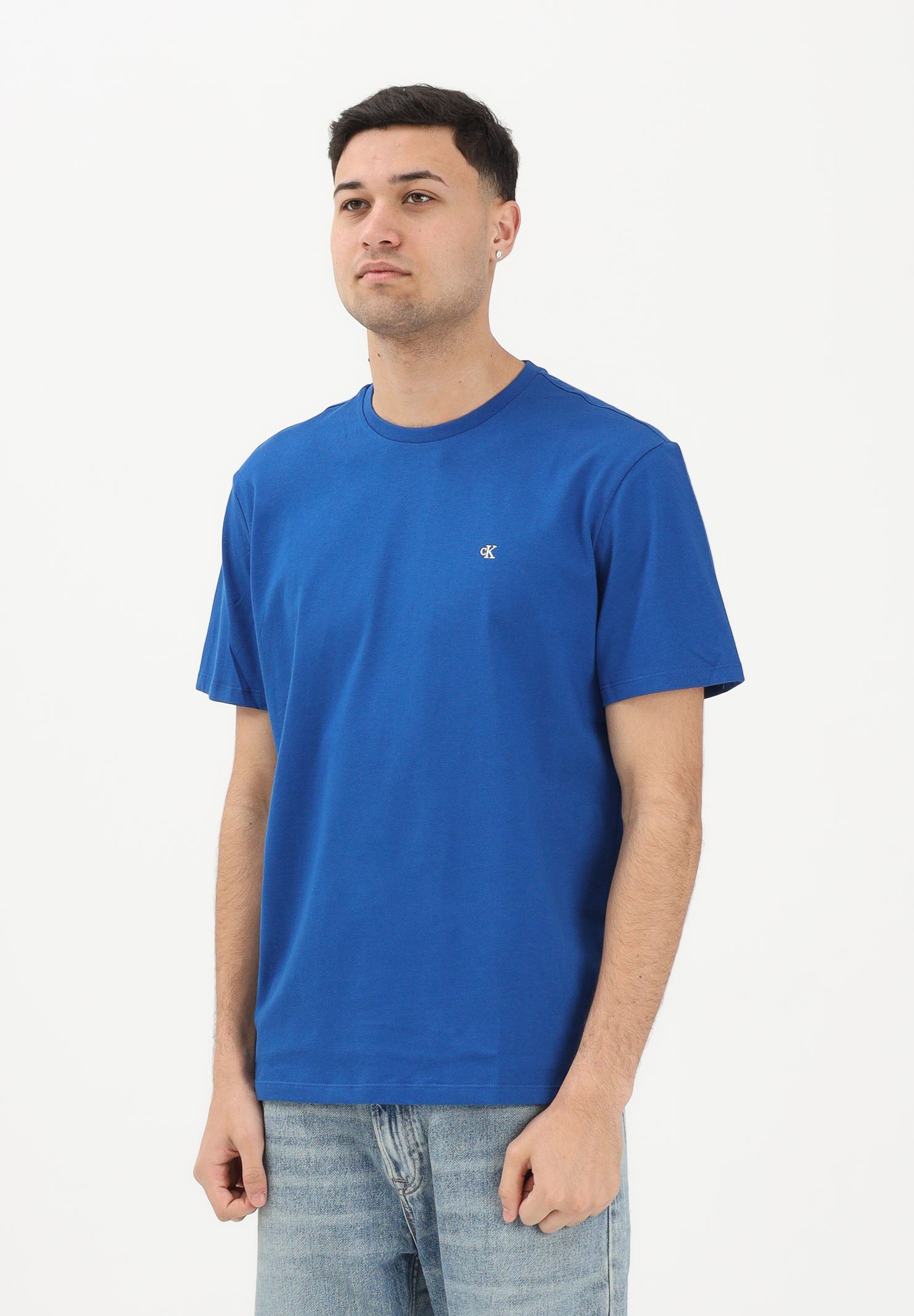 CALVIN KLEIN JEANS T-shirt a manica corta blu da uomo con logo LV04RD254G2IL . CALVIN KLEIN JEANS 
