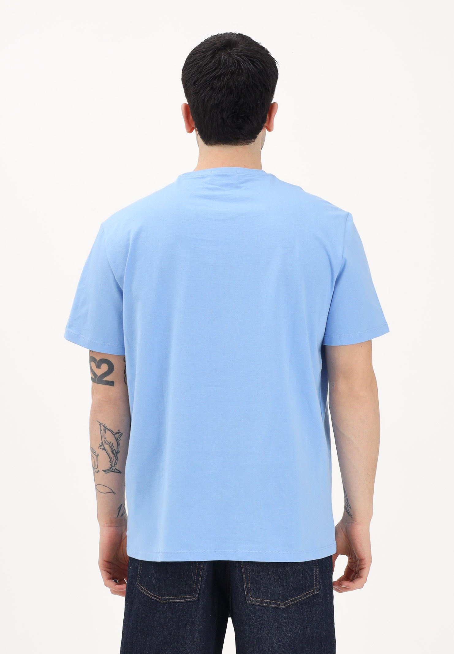 CALVIN KLEIN JEANS T-shirt a manica corta celeste da uomo con logo LV04RD254G C32 CALVIN KLEIN JEANS 