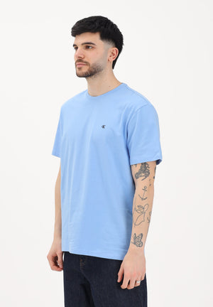 CALVIN KLEIN JEANS T-shirt a manica corta celeste da uomo con logo LV04RD254G C32 CALVIN KLEIN JEANS 