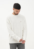 CALVIN KLEIN JEANS Maglioncino girocollo panna da uomo con patch logo LV04RD313GYAS . CALVIN KLEIN JEANS 