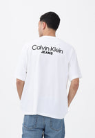 CALVIN KLEIN JEANS T-shirt a manica corta bianca da uomo con stampa sul retro LV04RD825GYAA . CALVIN KLEIN JEANS 