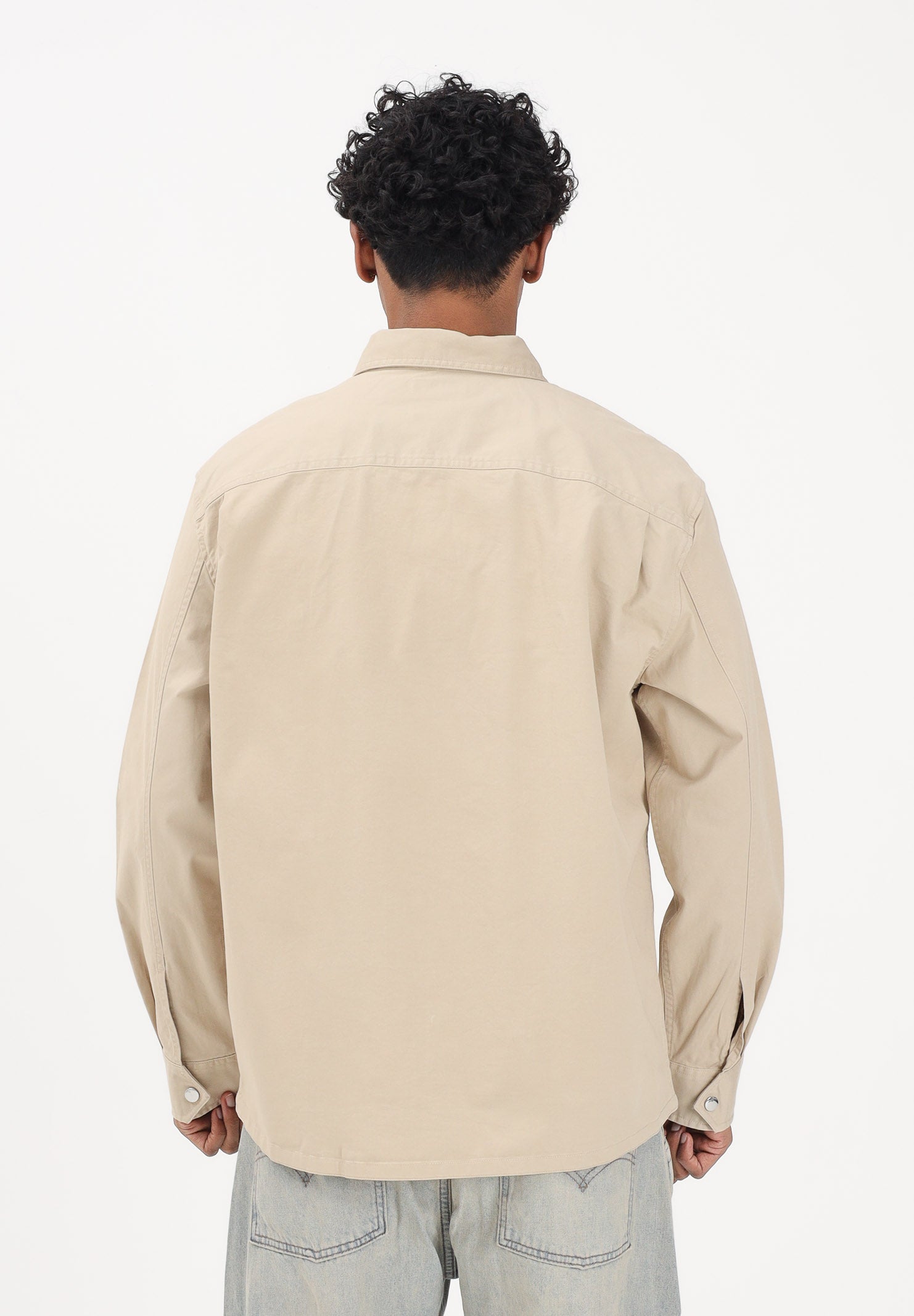 CALVIN KLEIN JEANS Camicia a manica lunga beige da uomo LV04RE103GPF0 . CALVIN KLEIN JEANS 