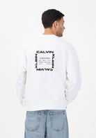 CALVIN KLEIN JEANS Felpa girocollo GRAPHIC bianca da uomo LV04RE254GYAF . CALVIN KLEIN JEANS 