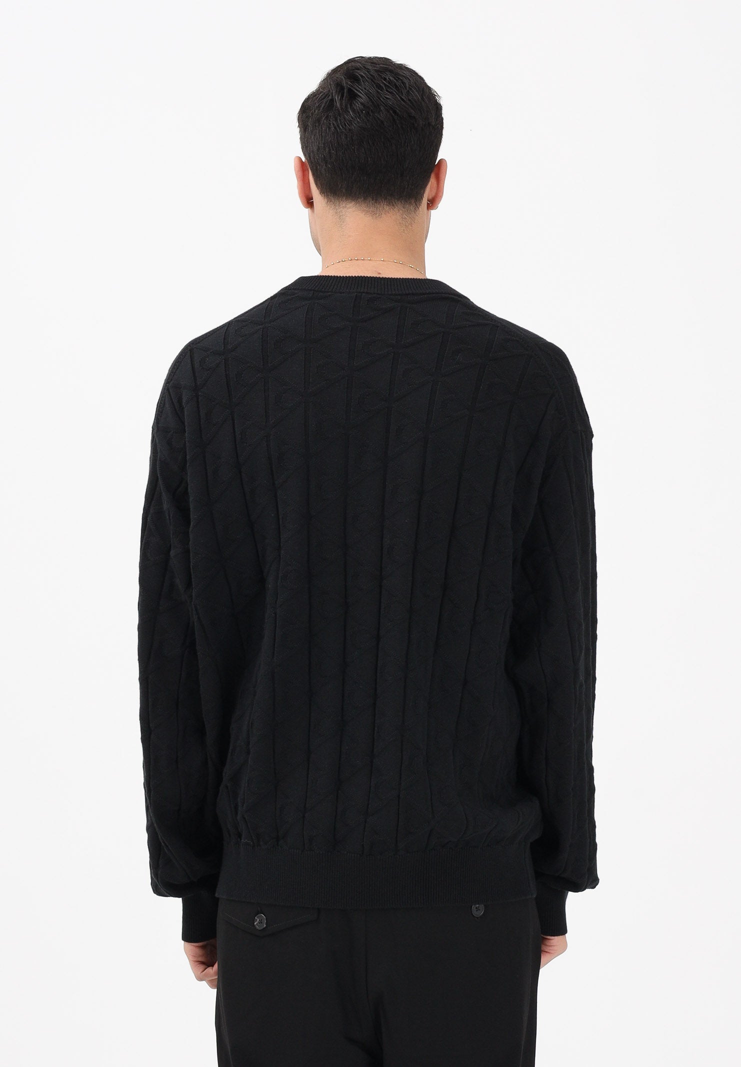 CALVIN KLEIN JEANS Maglioncino girocollo nero da uomo con logo LV04RE301GUB1 . CALVIN KLEIN JEANS 